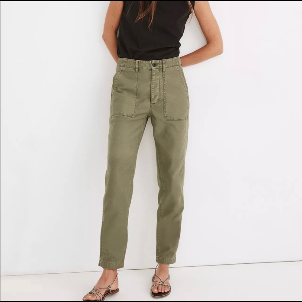 Madewell griff tapered fatigue pants dried clover green